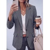image:imagePRETTYGARDEN Fall Blazers for Women Business Casual  Long Sleeve Plaid Houndstooth Notch Lapel Pockets Oversized Blazer Outerwear Trendy Suit Jackets 2026 Winter Work OutfitsPlaid Navy Blue