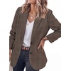image:imagePRETTYGARDEN Fall Blazers for Women Business Casual  Long Sleeve Plaid Houndstooth Notch Lapel Pockets Oversized Blazer Outerwear Trendy Suit Jackets 2026 Winter Work OutfitsPlaid Brown