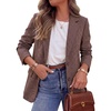image:imagePRETTYGARDEN Fall Blazers for Women Business Casual  Long Sleeve Plaid Houndstooth Notch Lapel Pockets Oversized Blazer Outerwear Trendy Suit Jackets 2026 Winter Work OutfitsPlaid Pink