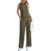 image:imagePRETTYGARDEN 2 Piece Lounge Sets for Women Summer Airport Travel Outfit 2026 Casual Matching Spring Clothes Track Sweat SuitsArmy Green