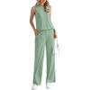 image:imagePRETTYGARDEN 2 Piece Lounge Sets for Women Summer Airport Travel Outfit 2026 Casual Matching Spring Clothes Track Sweat SuitsBean Green