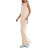 image:imagePRETTYGARDEN 2 Piece Lounge Sets for Women Summer Airport Travel Outfit 2026 Casual Matching Spring Clothes Track Sweat SuitsBeige