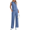 image:imagePRETTYGARDEN 2 Piece Lounge Sets for Women Summer Airport Travel Outfit 2026 Casual Matching Spring Clothes Track Sweat SuitsBlue