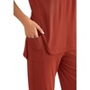 image:imagePRETTYGARDEN 2 Piece Lounge Sets for Women Summer Airport Travel Outfit 2026 Casual Matching Spring Clothes Track Sweat SuitsBrick Red