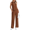 image:imagePRETTYGARDEN 2 Piece Lounge Sets for Women Summer Airport Travel Outfit 2026 Casual Matching Spring Clothes Track Sweat SuitsBrown