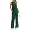 image:imagePRETTYGARDEN 2 Piece Lounge Sets for Women Summer Airport Travel Outfit 2026 Casual Matching Spring Clothes Track Sweat SuitsDark Green