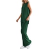 image:imagePRETTYGARDEN 2 Piece Lounge Sets for Women Summer Airport Travel Outfit 2026 Casual Matching Spring Clothes Track Sweat SuitsDark Green