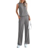 image:imagePRETTYGARDEN 2 Piece Lounge Sets for Women Summer Airport Travel Outfit 2026 Casual Matching Spring Clothes Track Sweat SuitsDark Grey