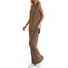 image:imagePRETTYGARDEN 2 Piece Lounge Sets for Women Summer Airport Travel Outfit 2026 Casual Matching Spring Clothes Track Sweat SuitsDark Khaki