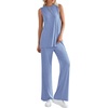 image:imagePRETTYGARDEN 2 Piece Lounge Sets for Women Summer Airport Travel Outfit 2026 Casual Matching Spring Clothes Track Sweat SuitsGrey Blue