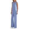 image:imagePRETTYGARDEN 2 Piece Lounge Sets for Women Summer Airport Travel Outfit 2026 Casual Matching Spring Clothes Track Sweat SuitsGrey Blue