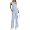 image:imagePRETTYGARDEN 2 Piece Lounge Sets for Women Summer Airport Travel Outfit 2026 Casual Matching Spring Clothes Track Sweat SuitsLight Blue
