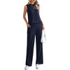 image:imagePRETTYGARDEN 2 Piece Lounge Sets for Women Summer Airport Travel Outfit 2026 Casual Matching Spring Clothes Track Sweat SuitsNavy