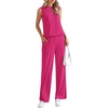 image:imagePRETTYGARDEN 2 Piece Lounge Sets for Women Summer Airport Travel Outfit 2026 Casual Matching Spring Clothes Track Sweat SuitsRose Red