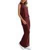 image:imagePRETTYGARDEN 2 Piece Lounge Sets for Women Summer Airport Travel Outfit 2026 Casual Matching Spring Clothes Track Sweat SuitsWine Red