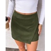 image:imagePRETTYGARDEN Fall Mini Skirts for Women 2026 Trendy High Waisted Asymmetrical Knit Suede Skirt Shorts Cute Y2k OutfitsArmy Green