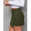 image:imagePRETTYGARDEN Fall Mini Skirts for Women 2026 Trendy High Waisted Asymmetrical Knit Suede Skirt Shorts Cute Y2k OutfitsArmy Green