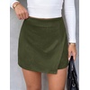 image:imagePRETTYGARDEN Fall Mini Skirts for Women 2026 Trendy High Waisted Asymmetrical Knit Suede Skirt Shorts Cute Y2k OutfitsArmy Green