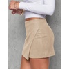 image:imagePRETTYGARDEN Fall Mini Skirts for Women 2026 Trendy High Waisted Asymmetrical Knit Suede Skirt Shorts Cute Y2k OutfitsBeige
