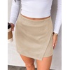 image:imagePRETTYGARDEN Fall Mini Skirts for Women 2026 Trendy High Waisted Asymmetrical Knit Suede Skirt Shorts Cute Y2k OutfitsBeige