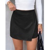 image:imagePRETTYGARDEN Fall Mini Skirts for Women 2026 Trendy High Waisted Asymmetrical Knit Suede Skirt Shorts Cute Y2k OutfitsBlack