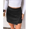 image:imagePRETTYGARDEN Fall Mini Skirts for Women 2026 Trendy High Waisted Asymmetrical Knit Suede Skirt Shorts Cute Y2k OutfitsBlack