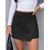image:imagePRETTYGARDEN Fall Mini Skirts for Women 2026 Trendy High Waisted Asymmetrical Knit Suede Skirt Shorts Cute Y2k OutfitsBlack