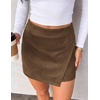 image:imagePRETTYGARDEN Fall Mini Skirts for Women 2026 Trendy High Waisted Asymmetrical Knit Suede Skirt Shorts Cute Y2k OutfitsBrown