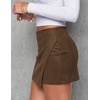 image:imagePRETTYGARDEN Fall Mini Skirts for Women 2026 Trendy High Waisted Asymmetrical Knit Suede Skirt Shorts Cute Y2k OutfitsBrown