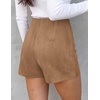 image:imagePRETTYGARDEN Fall Mini Skirts for Women 2026 Trendy High Waisted Asymmetrical Knit Suede Skirt Shorts Cute Y2k OutfitsKhaki