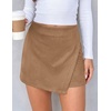 image:imagePRETTYGARDEN Fall Mini Skirts for Women 2026 Trendy High Waisted Asymmetrical Knit Suede Skirt Shorts Cute Y2k OutfitsKhaki