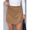 image:imagePRETTYGARDEN Fall Mini Skirts for Women 2026 Trendy High Waisted Asymmetrical Knit Suede Skirt Shorts Cute Y2k OutfitsKhaki