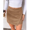 image:imagePRETTYGARDEN Fall Mini Skirts for Women 2026 Trendy High Waisted Asymmetrical Knit Suede Skirt Shorts Cute Y2k OutfitsKhaki