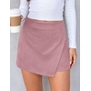 image:imagePRETTYGARDEN Fall Mini Skirts for Women 2026 Trendy High Waisted Asymmetrical Knit Suede Skirt Shorts Cute Y2k OutfitsPink