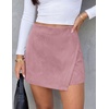 image:imagePRETTYGARDEN Fall Mini Skirts for Women 2026 Trendy High Waisted Asymmetrical Knit Suede Skirt Shorts Cute Y2k OutfitsPink