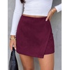 image:imagePRETTYGARDEN Fall Mini Skirts for Women 2026 Trendy High Waisted Asymmetrical Knit Suede Skirt Shorts Cute Y2k OutfitsWine Red