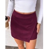 image:imagePRETTYGARDEN Fall Mini Skirts for Women 2026 Trendy High Waisted Asymmetrical Knit Suede Skirt Shorts Cute Y2k OutfitsWine Red