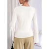image:imagePRETTYGARDEN Long Sleeve Shirts for Women Asymmetricall Tops  Dressy Casual Blouses Slim Fit Waist Tie Ruched Top Soft Stretchy Going Out Work Office Outfit 2026 Fall Fashion ClothesWhite