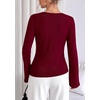 image:imagePRETTYGARDEN Long Sleeve Shirts for Women Asymmetricall Tops  Dressy Casual Blouses Slim Fit Waist Tie Ruched Top Soft Stretchy Going Out Work Office Outfit 2026 Fall Fashion ClothesBurgundy