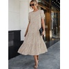 image:imagePRETTYGARDEN Summer Dresses for Women 2026 Casual Floral Boho Midi Sun Dress Puff Short Sleeve Flowy Beach Vacation SundressAPRICOT