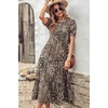 image:imagePRETTYGARDEN Summer Dresses for Women 2026 Casual Floral Boho Midi Sun Dress Puff Short Sleeve Flowy Beach Vacation SundressBlackBeige