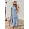 image:imagePRETTYGARDEN Summer Dresses for Women 2026 Casual Floral Boho Midi Sun Dress Puff Short Sleeve Flowy Beach Vacation SundressBlue