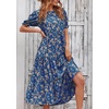 image:imagePRETTYGARDEN Summer Dresses for Women 2026 Casual Floral Boho Midi Sun Dress Puff Short Sleeve Flowy Beach Vacation SundressBlue Apricot