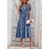 image:imagePRETTYGARDEN Summer Dresses for Women 2026 Casual Floral Boho Midi Sun Dress Puff Short Sleeve Flowy Beach Vacation SundressBlue Apricot