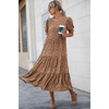 image:imagePRETTYGARDEN Summer Dresses for Women 2026 Casual Floral Boho Midi Sun Dress Puff Short Sleeve Flowy Beach Vacation SundressCoffee Apricot Leopard