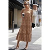 image:imagePRETTYGARDEN Summer Dresses for Women 2026 Casual Floral Boho Midi Sun Dress Puff Short Sleeve Flowy Beach Vacation SundressCoffee Apricot Leopard