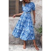 image:imagePRETTYGARDEN Summer Dresses for Women 2026 Casual Floral Boho Midi Sun Dress Puff Short Sleeve Flowy Beach Vacation SundressFloral Blue