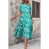 image:imagePRETTYGARDEN Summer Dresses for Women 2026 Casual Floral Boho Midi Sun Dress Puff Short Sleeve Flowy Beach Vacation SundressFloral Green