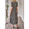 image:imagePRETTYGARDEN Summer Dresses for Women 2026 Casual Floral Boho Midi Sun Dress Puff Short Sleeve Flowy Beach Vacation SundressNavy Floral