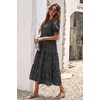 image:imagePRETTYGARDEN Summer Dresses for Women 2026 Casual Floral Boho Midi Sun Dress Puff Short Sleeve Flowy Beach Vacation SundressPolk Black